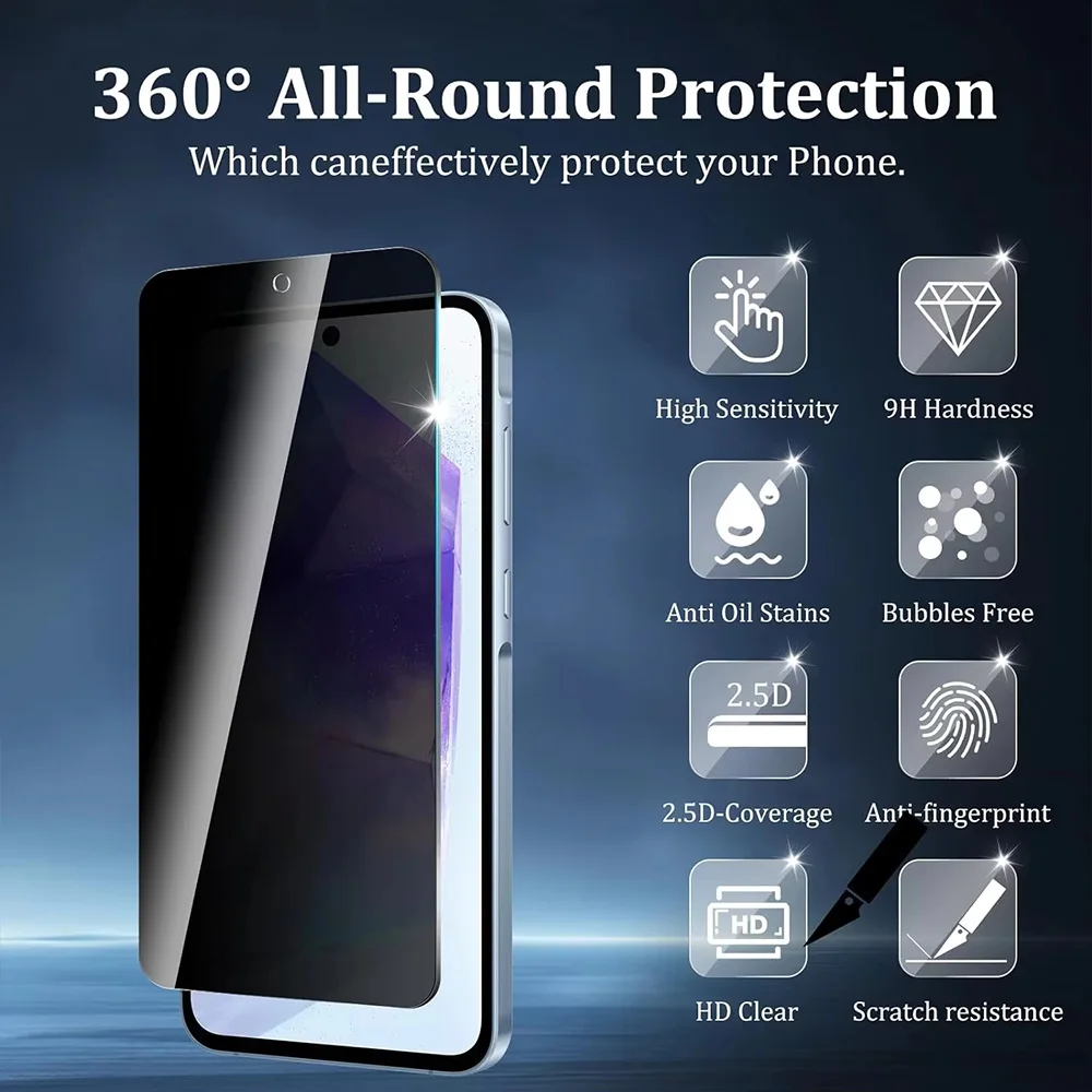 Privacy Screen Protector For Samsung S25 Ultra S24 S23 S22 S21 Plus Anti-Spy Glass Samsung S24 Ultra S20 FE Note 20 10 Lite S10e