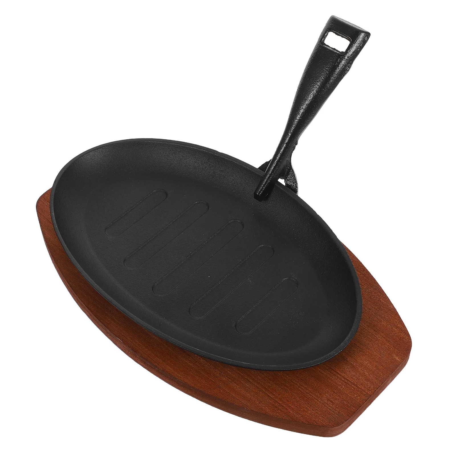 1 Juego de placa de parrilla de hierro fundido de 8 pulgadas, plancha de hierro fundido para carne Fajita, plato para gritar, horno, estufa, barbacoa, cocina