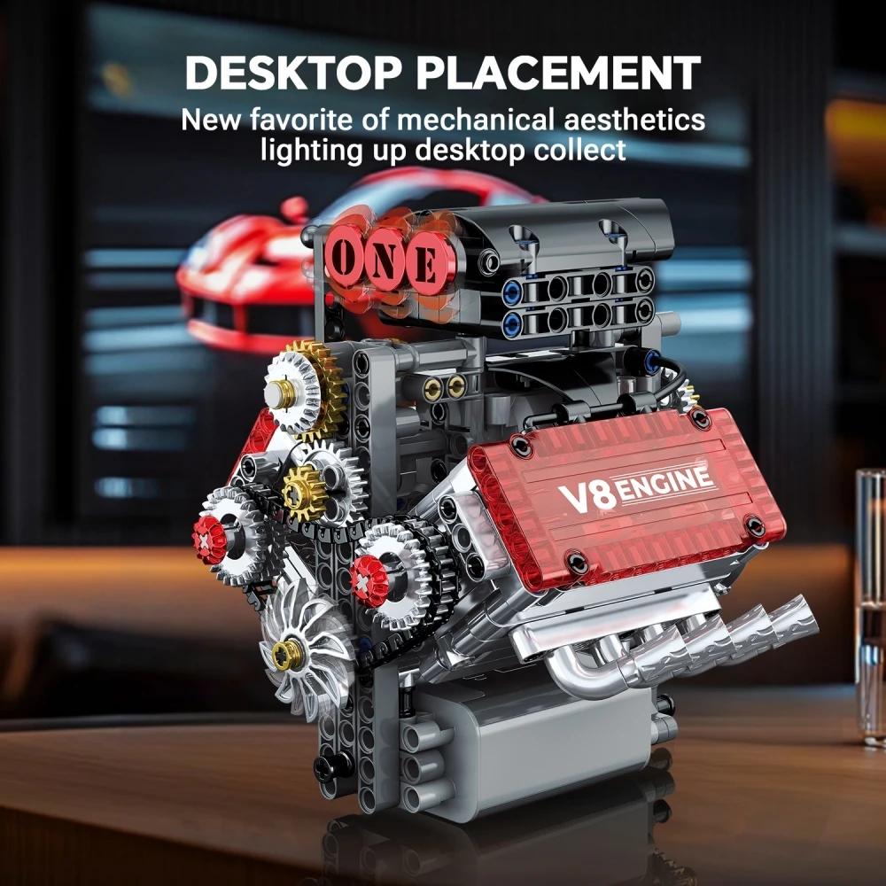 V8 Engine Technic Building Set 478PCS Motorized Mechanical Model Car Kit DIY Project Christmas Birthday Gift For Men
