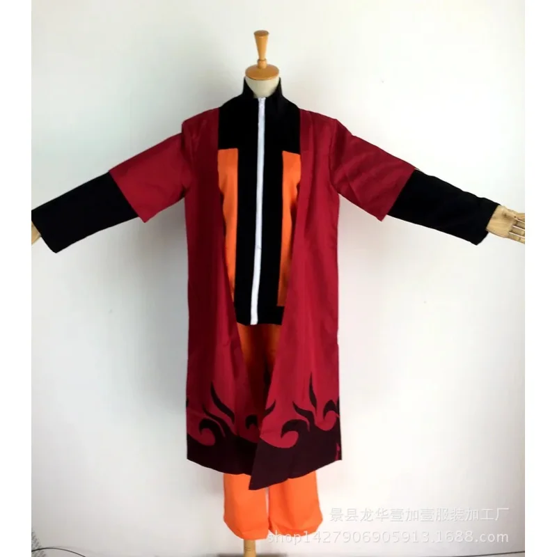 2025 New Anime Hogake Uzumaki Naru Cosplay Full Set Costume Wig 2nd Generation Type Sportswear+Pants+Cloak 3 Pieces Suit Party C