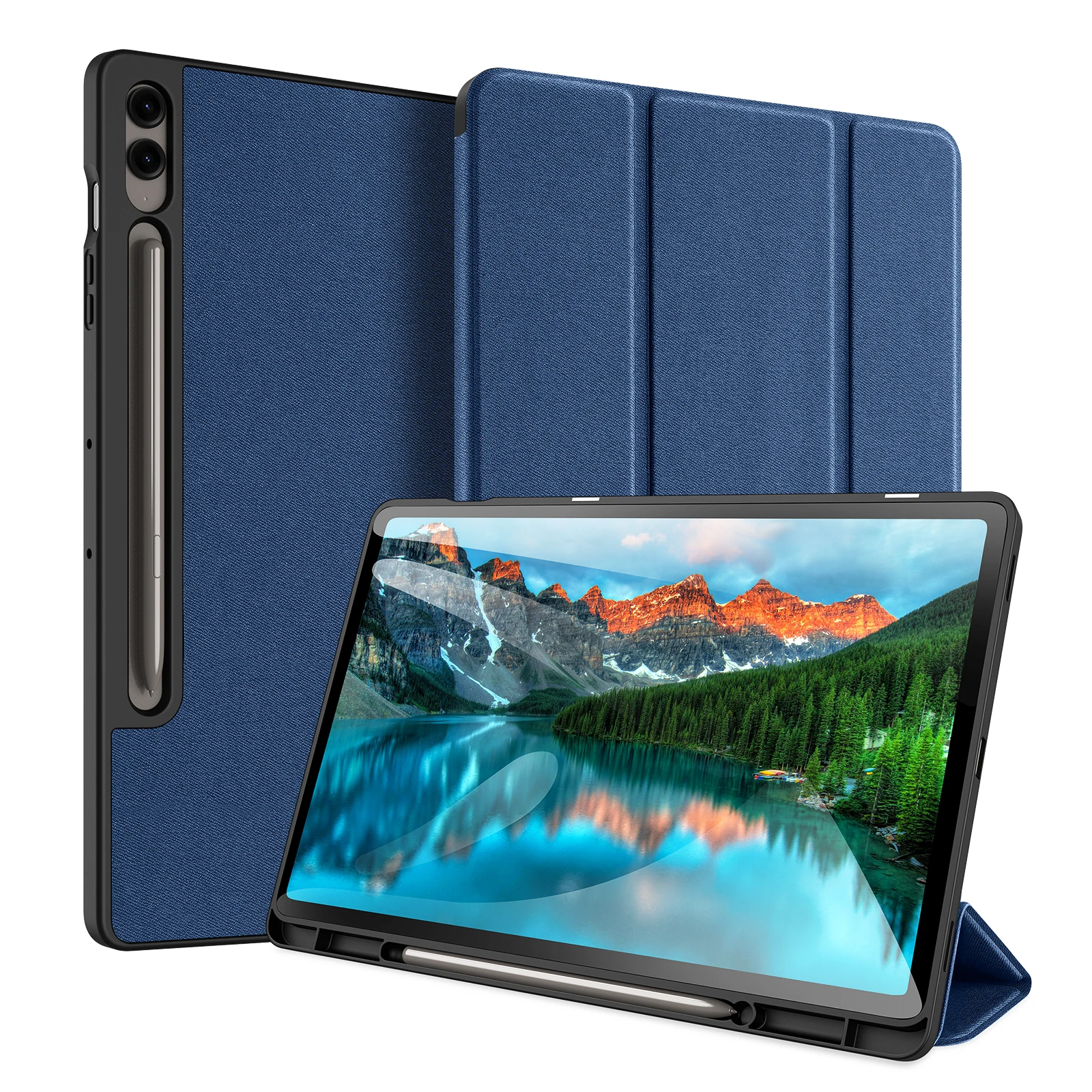 DUX DUCIS Trifold Stand Tablet Case voor Samsung Tab S10 Ultra,S9 Plus,S9 Fe Plus,S6Lite met Stylus Penhouder & Auto Sleep Wake