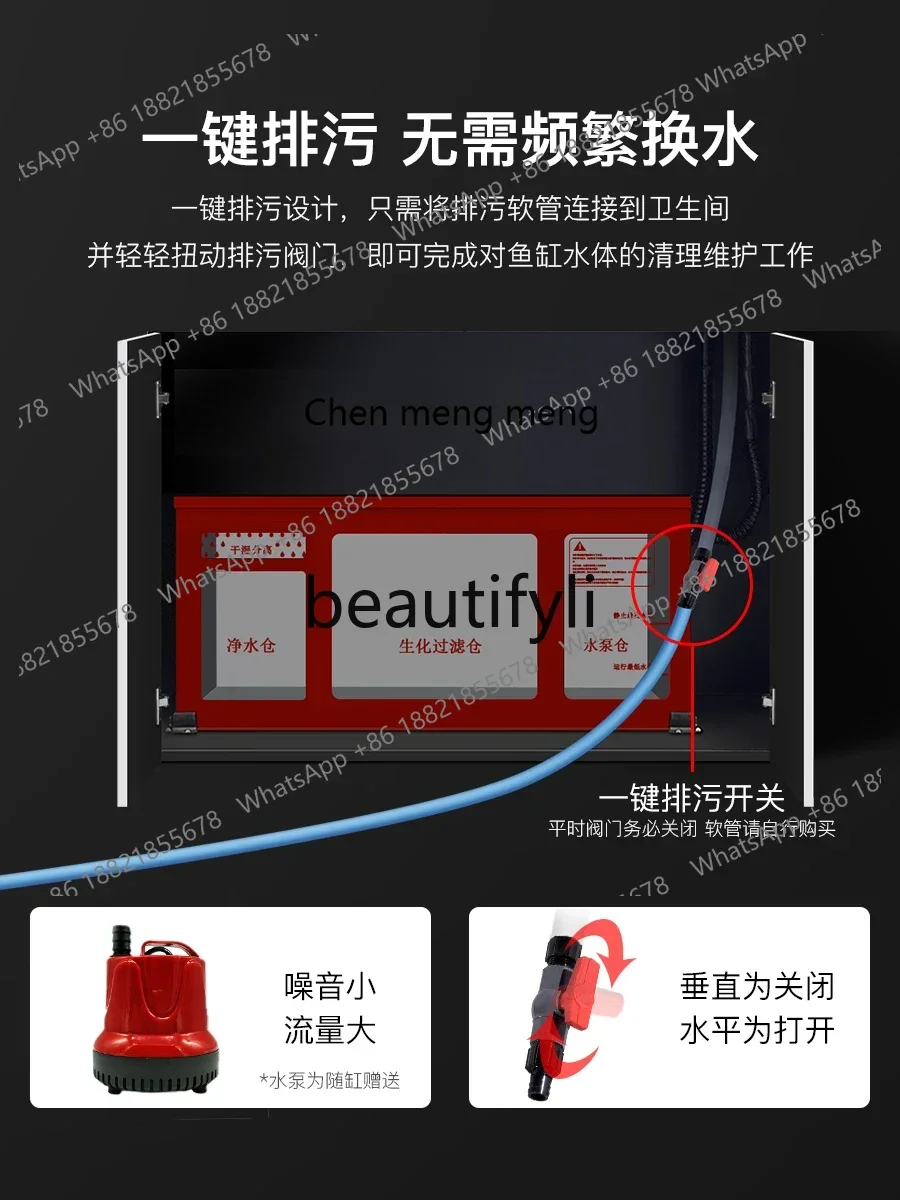 c6601 غرفة المعيشة حوض السمك التقسيم المنزلية مدخل صغير شاشة بيضاء للغاية أسفل مرشح الطابق 2024 نموذج جديد #5