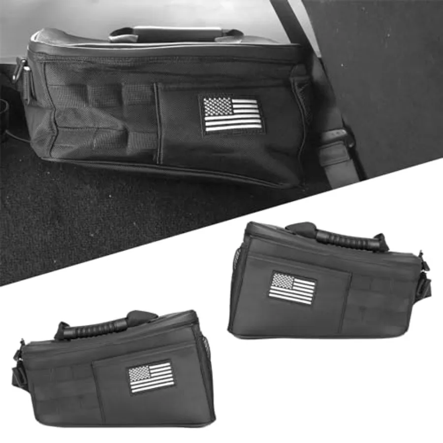 

Wrangler Wheel Well Side Storage Bag Rear Trunk Organizer Bag with Grab Handles Interior Accessories Fit for Jeep Wrangler JK U