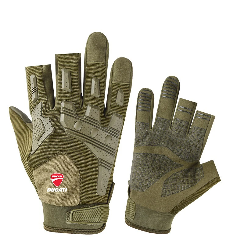 Three Fingers Motor Gloves Outdoor Vintage Anti-Slip Racing Finger Mittens For DUCATI Monster 950 939 821 SP 1100 696 595 797 view 6