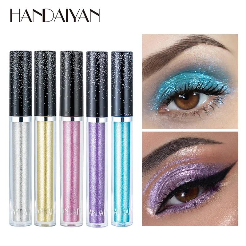 12 Color Liquid Eyeshadow Pearlescent Glitter Eyeliner Long Lasting Waterproof Eyeshadow Quick-drying Glitter Shimmer Eye Makeup