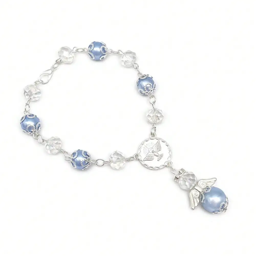 12 Pcs Holy Spirit Medal Bracelet Dove Charm Catholic First Communion Confirmation Gift