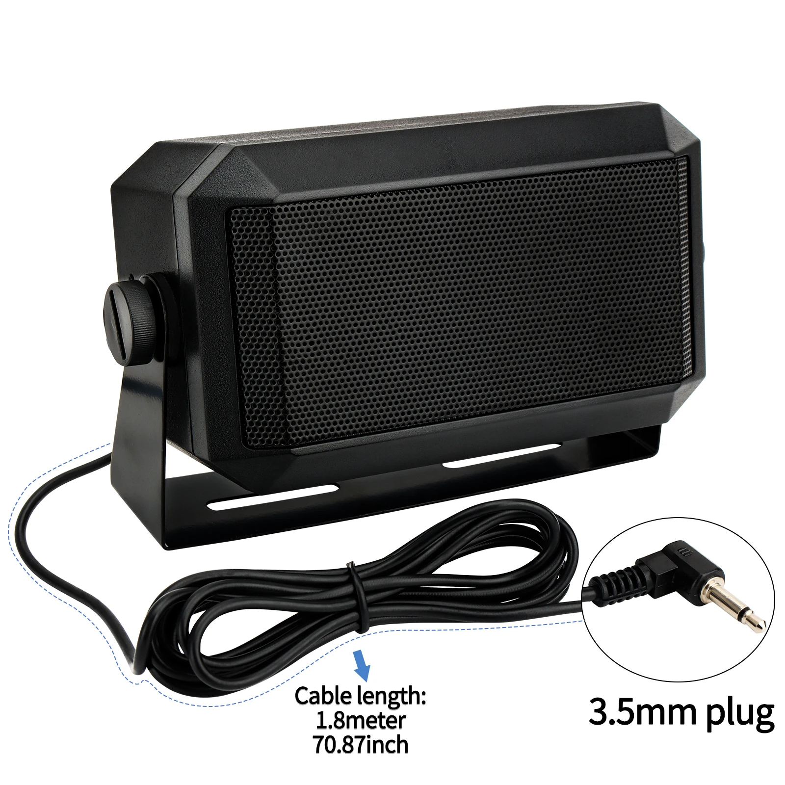 ABBREE Rectangular External Communications Speaker External Scanners for All 3.5mm Audio Plug CB Radios and Mobile Radio