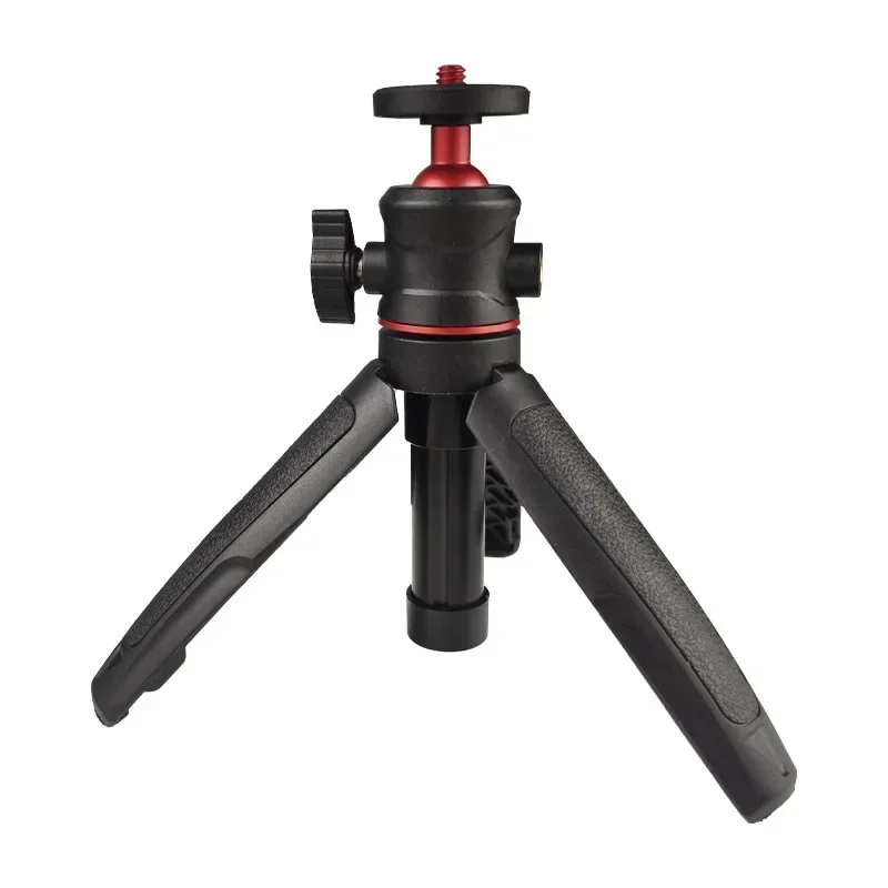 Mini Extendable Desktop Tripod Handheld Photography Bracket Stand w/ Flexible Ballhead 1/4 Inch Screw Mount for Selfie