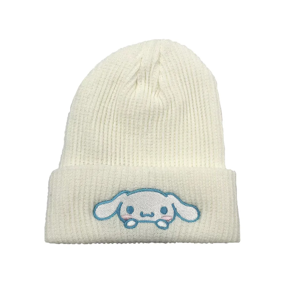 Sanrio Kuromi Unisex Cotton Cartoon Embroidered Casual Hats Knitted Winter Hat Hard Hip Hop Skull Bonnet Hat For Women