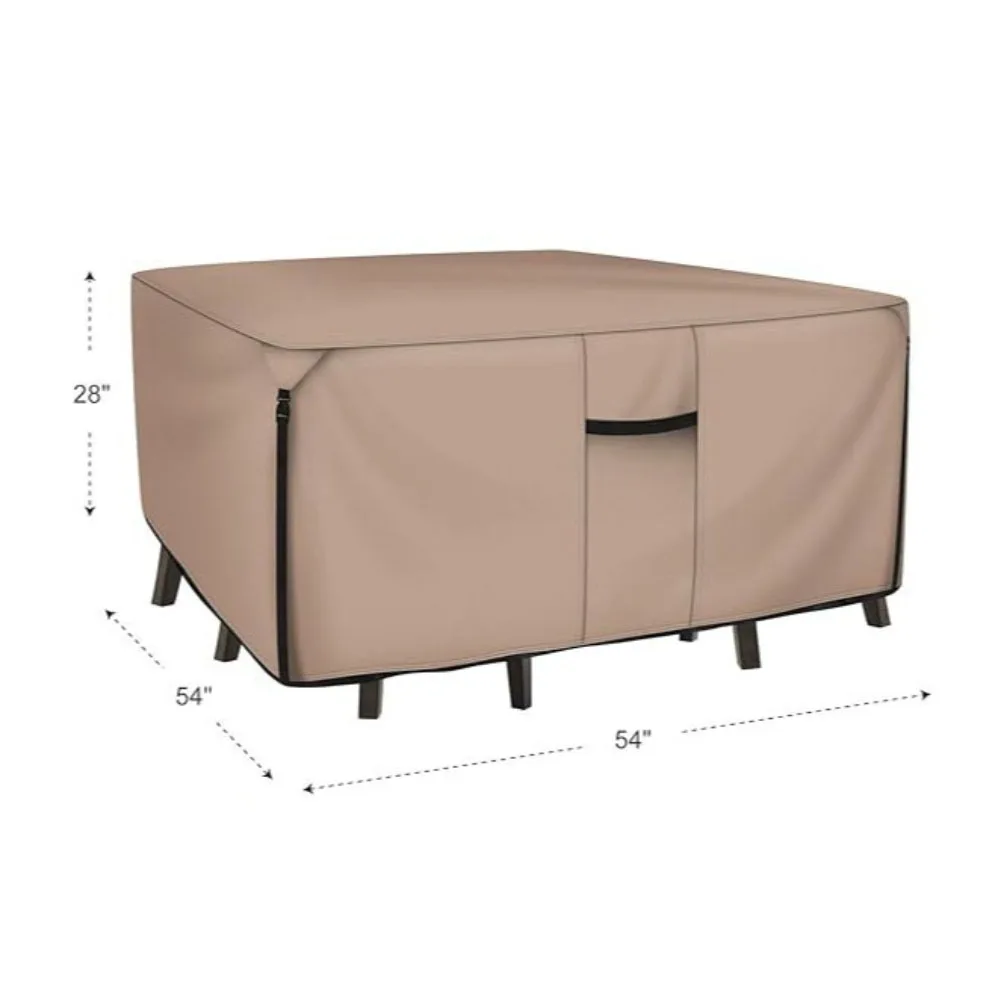 

Outdoor Waterproof Patio Table Cover Heavy Duty 210D Oxford Cloth Fits Square or Round Tables Up to 136 x 74 Inches