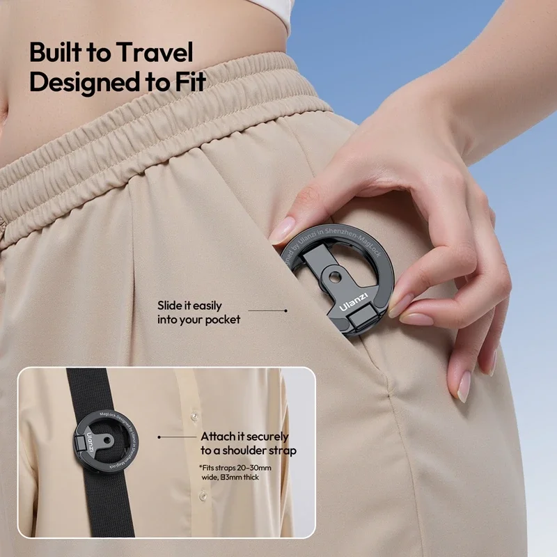 حامل هاتف مغناطيسي مزدوج أصلي Ulanzi MA02 MagLock قابل للطي لصالة الألعاب الرياضية والثلاجة ومدونات الفيديو والهاتف الذكي لقطة البث المباشر