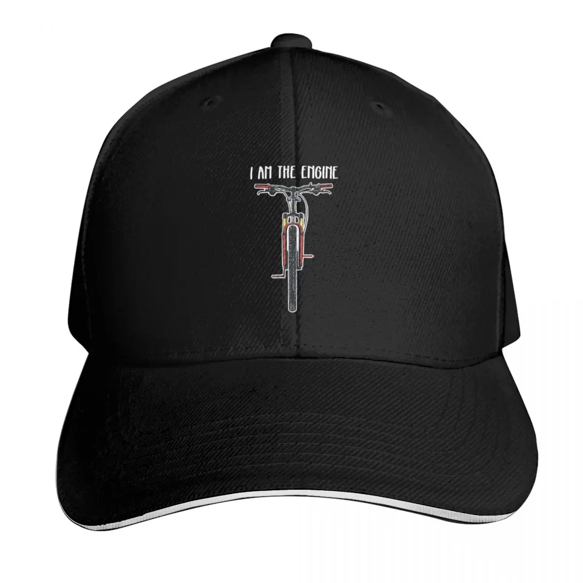 I Am The Engine Funny Bicycle Baseball Cap Cotton Twill Breathable Contrast Two Tone Brim Snapback Flat Bill