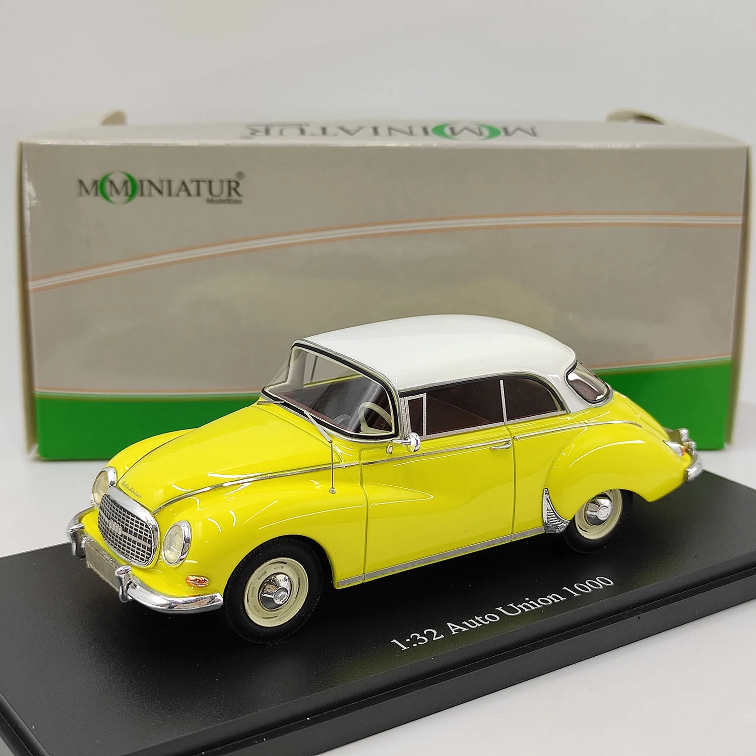 MOMINIATUR масштаб 1/32, авто Union 1000, желтая смоляная модель автомобиля, Коллекционная игрушка, подарок, сувенир, демонстрационный орнамент