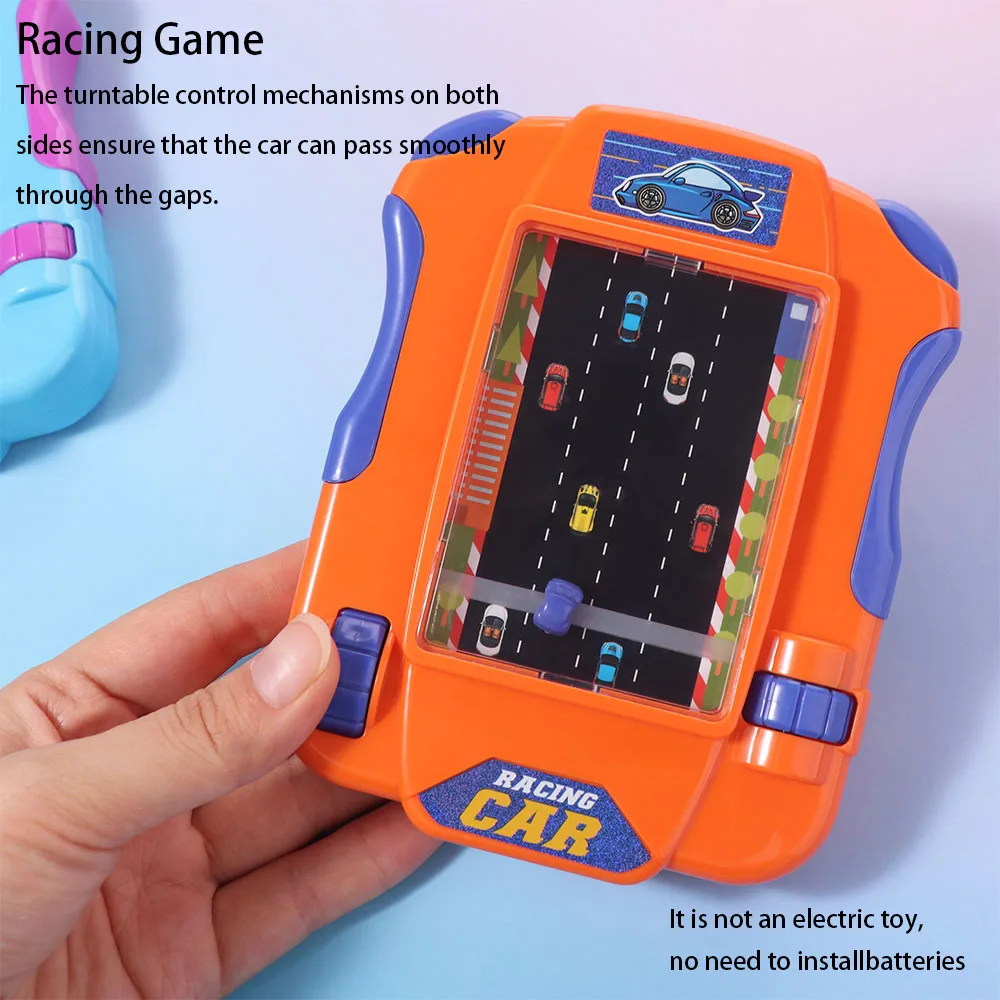 Máquina de jogo de carro de corrida de tela grande aventura criativa simular condução carro brinquedo portátil seguro palma jogo brinquedos crianças menino