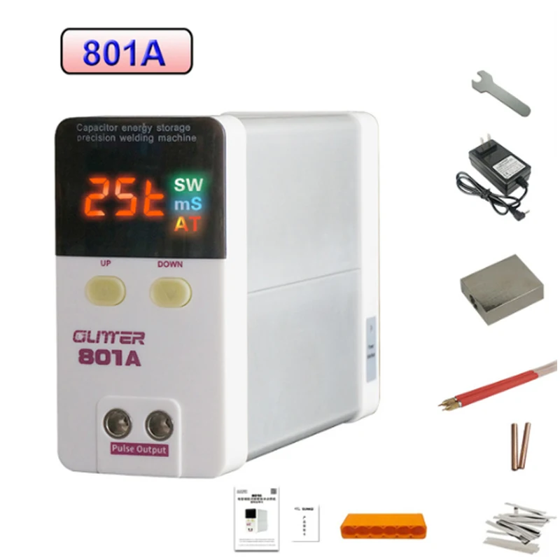 

GLITTER 801A аккумулятор для точечной сварки 10,6 кВт никелевая лента для DIY 18650 сварочный аппарат с литиевой батареей накопитель энергии ручной сварочный аппарат