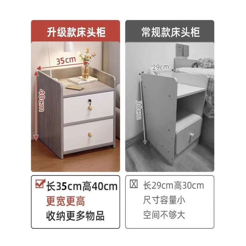 طاولة بجانب السرير، غرفة نوم بسيطة وحديثة، خزانة منزلية صغيرة، غرفة تأجير فاخرة راقية، رف صغير بجانب السرير #4