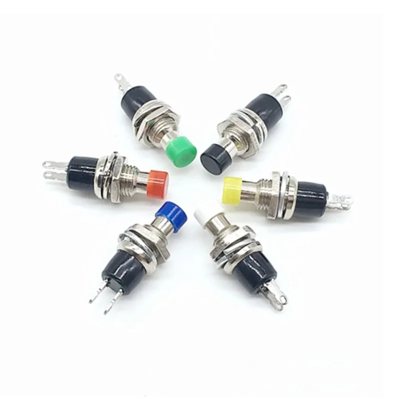 

50Pcs NC(Normally Close) 7mm 2 Pins SPST Momentary Mini PushButton Switch RED GREEN WHITE BLACK YELLOW BLUE Press OFF Release ON