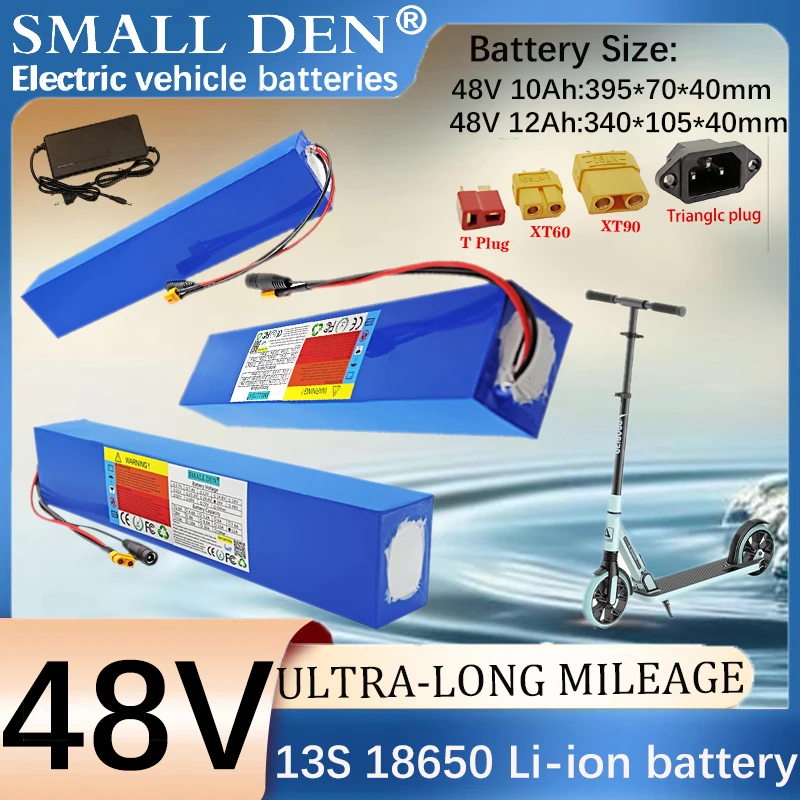 

48V 10Ah 12Ah 18650 Lithium Battery Pack 13S 3P-4P 720W High Power Suitable for Skateboards and Various Power Tools With charger