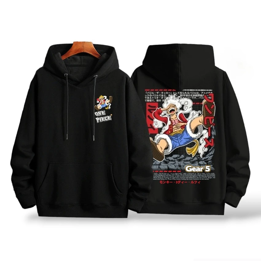 Sudadera con capucha de Anime para hombre One Luffy Gear 5 Unisex otoño e invierno nueva ropa de calle sudaderas con capucha para hombre y mujer