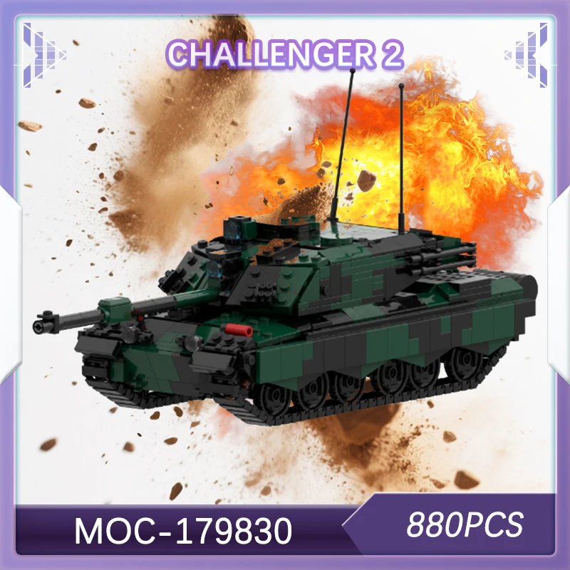 

MOC- 179830 880 шт. Challenger 2 армейские MBT военная военная серия DIY развивающие творческие игрушки детские подарки на день рождения строительные блоки