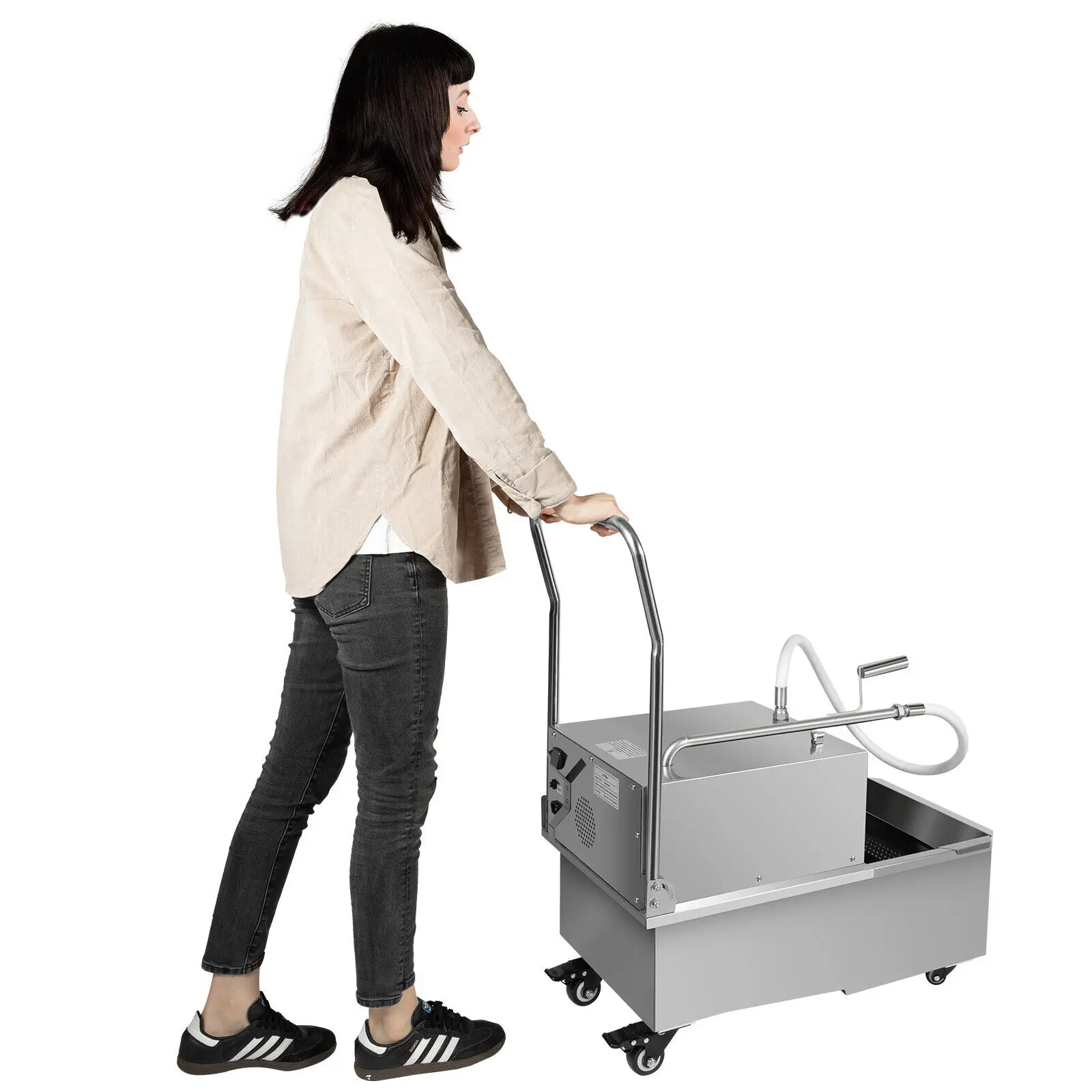 55L Commercial Fryer Oil Filler and Filter Machine – Mobile Cart Oil Separator