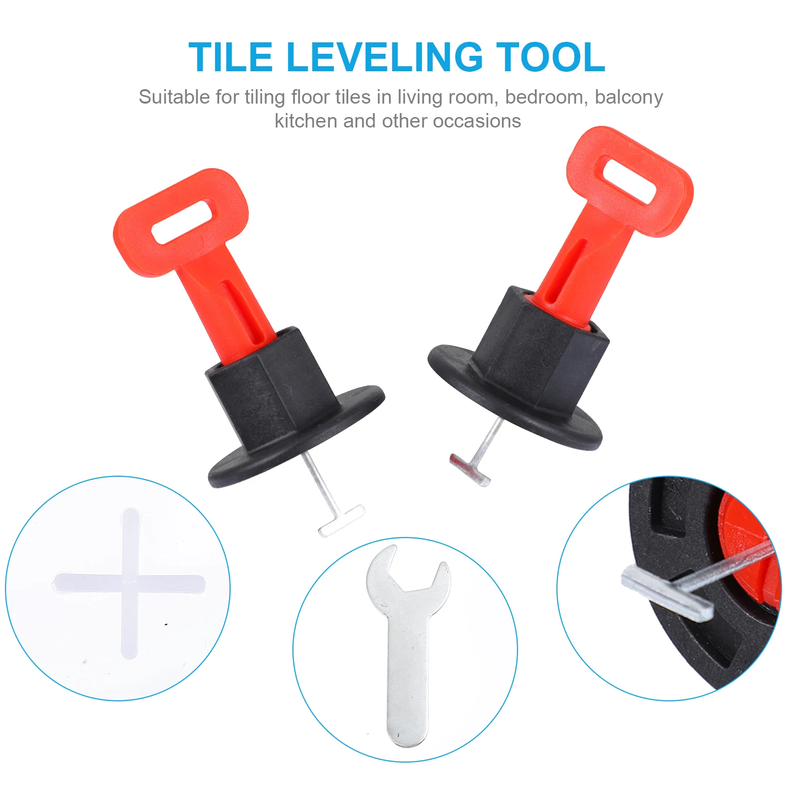 

Tile Leveling System Professional Tools Durable PP Material Suitable Living Room Bedroom Kitchen Balcony Floor Tile Leveling