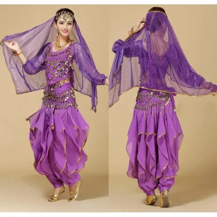 Belly Dancing Bollywood Dance Costumes Rose / Red/ Blue/purple/yellow/sky Blue Indian Dance Costumes