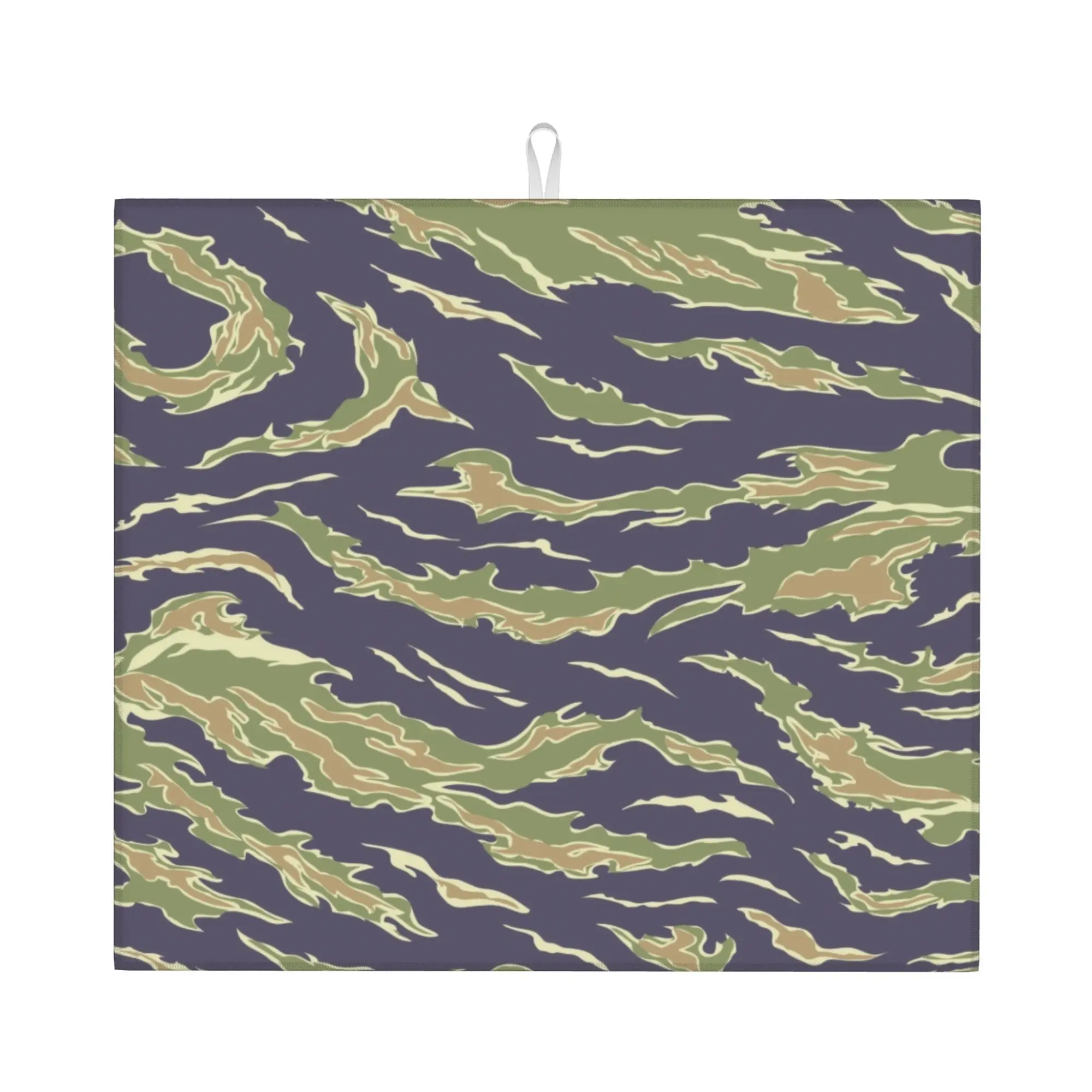 Drying Mat For Kitchen Tiger Stripe Military Army Camouflage Water Absorbent Reusable Camo On Slip Kitchen Counter Protector Mat
