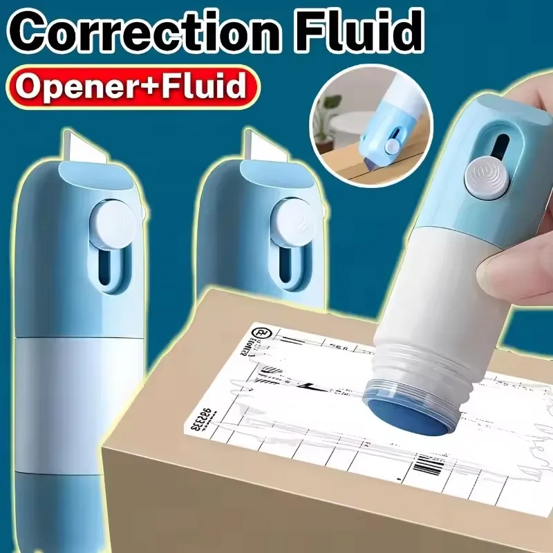 

Thermal Paper Easer Mail Opener 2 in 1 Correction Fluid with Knife Anti Peep Identity Information Privacy Protector Eraser
