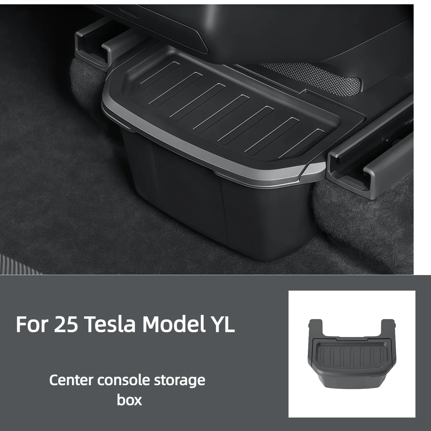 For 25 Tesla Model YL Armrest Storage Boxes Tesla Car Rear Trash Can