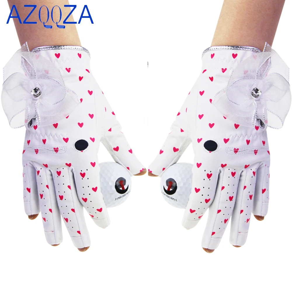 1Pair Women Fingerless Golf Gloves Soft Sport Gloves Ladies Girl Granules Anti-Skid Glove Left And Right Hand Elegant Mittens