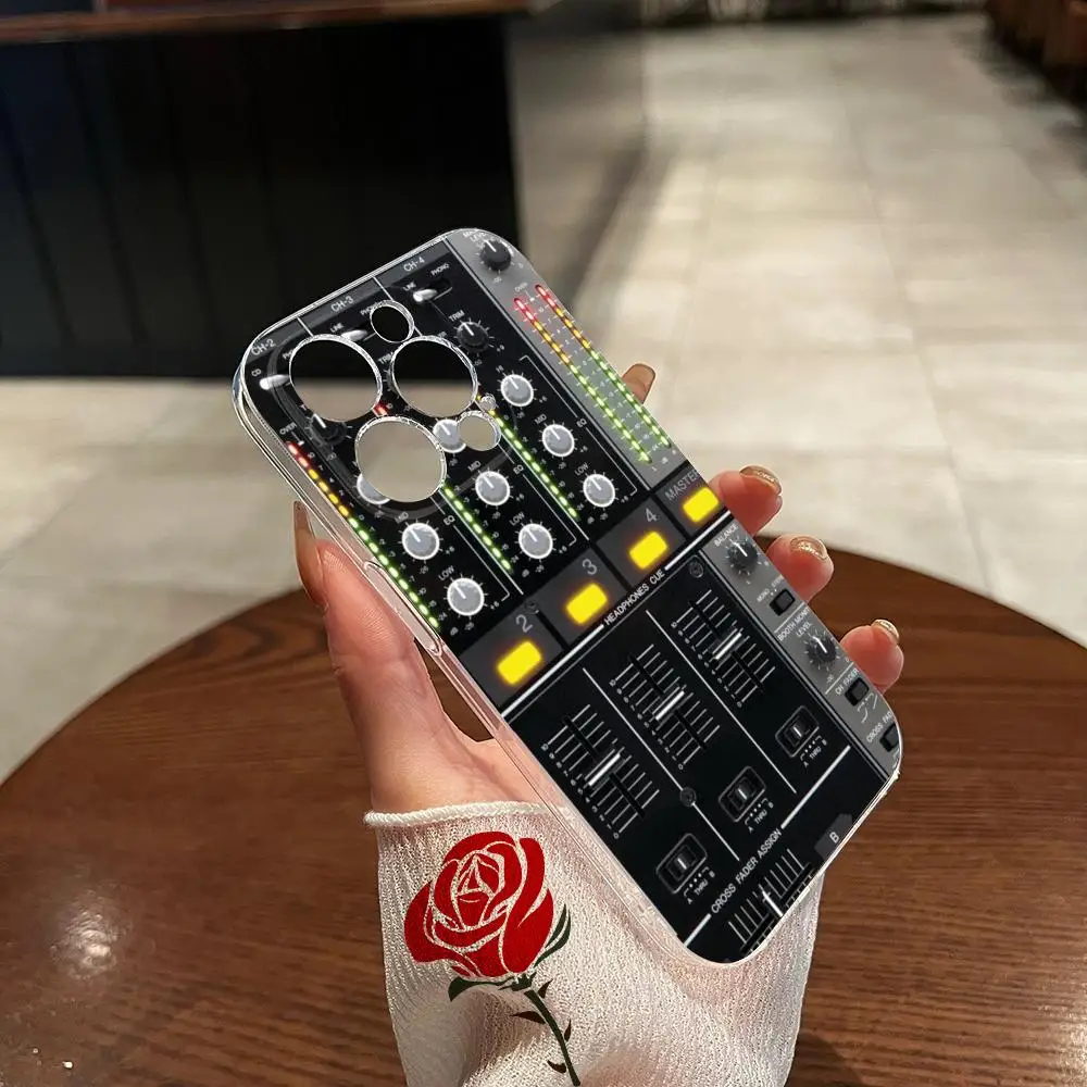 DJ Mixer Music Phone Case transparente para iphone 16ProMax 15 14Pro 11 12 14 Pro Max Mini Plus X Cover