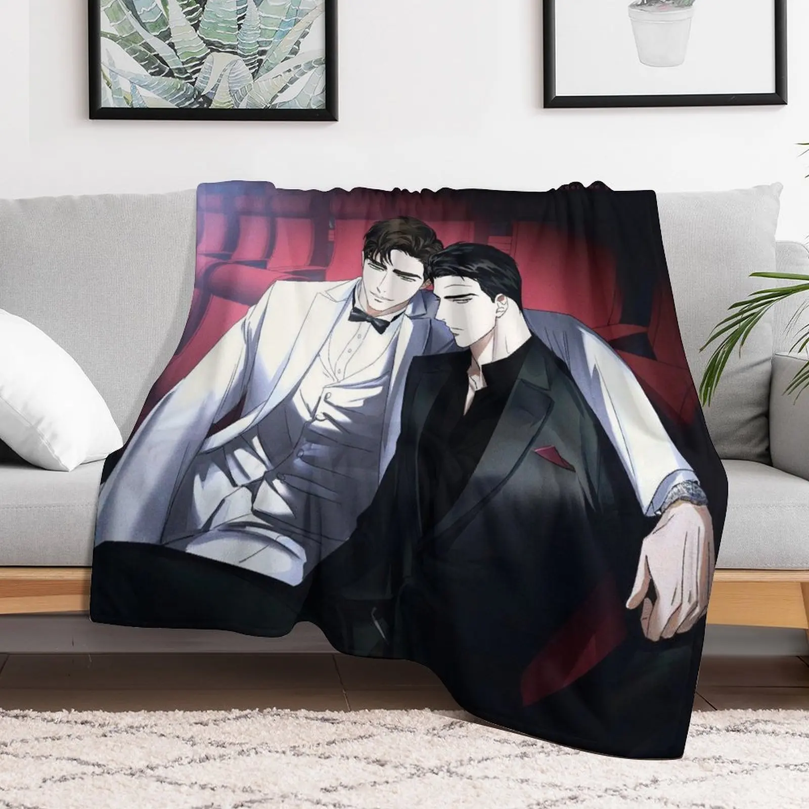 بطانية رمية للشعر ، قماش فانيل منقوش ، بطانيات ، جين تشونغ ، وو ولوكي راينر ، تحت الضوء الأخضر ، مانهوا ، سرير