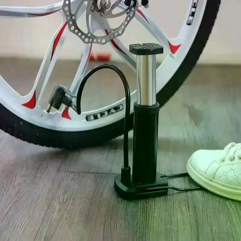 Folding Foot Pedal Multifunctional Inflation Pump Easy Carry Foot Stomp Portable Aluminum Alloy Bicycle Motorcycle Inflator Pump