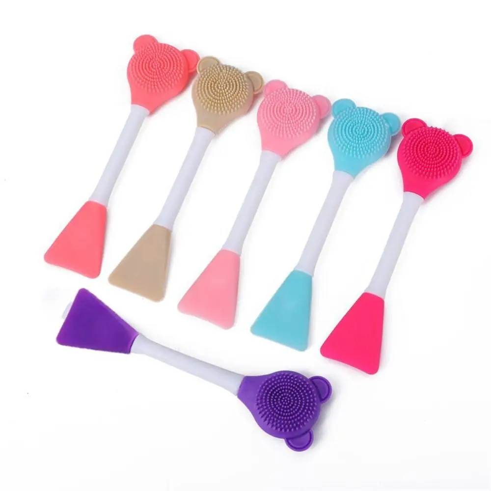 

Colorful Silicone Facial Mask Brush Face Cleansing Mud Film Special Face Mask Brush Double Head Nose Cleaning Tool