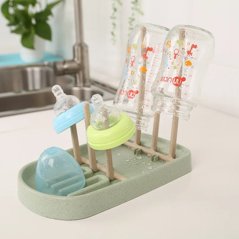 

Wheat Straw Drying Rack Feeding Cup Holder Removable Rack Cleaning Pacifiers Accessories Storage Drying Shelf Clean