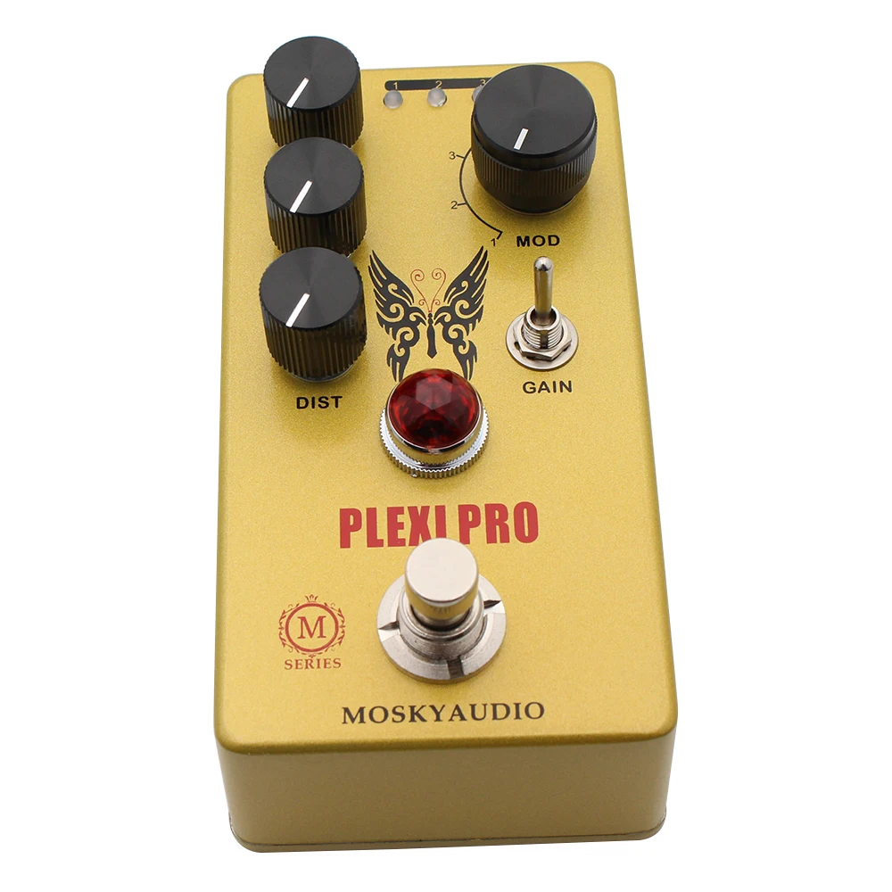 MOSKYAUDIO-PLEXI PRO Guitar Bass Effect Pedal Overspeed Distortion Pedal with True Bypass Instrument Tone Adjustment Accessories