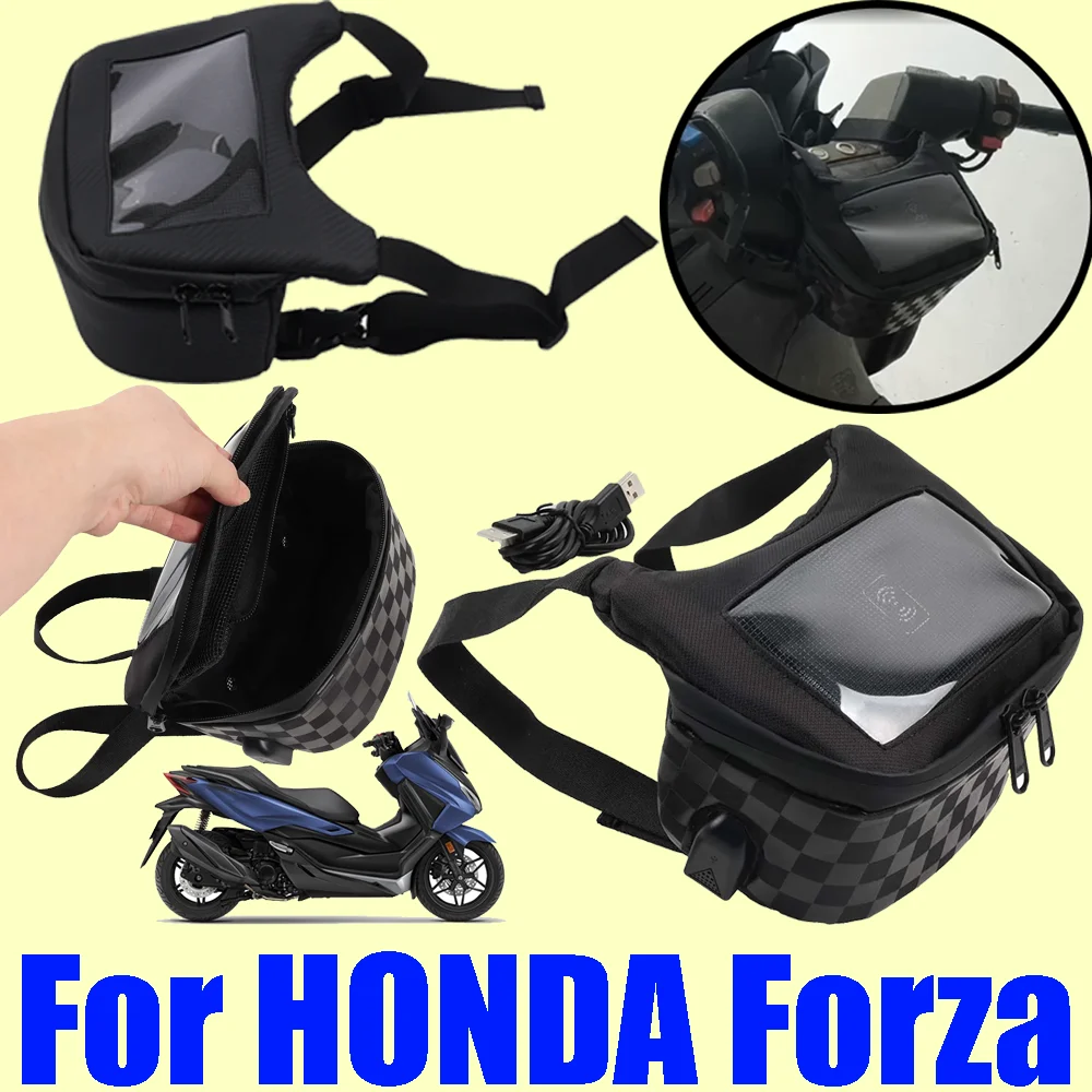 لهوندا فورزا 350 300 250 125 750 فورزا 350 اكسسوارات الهاتف مشحونة لاسلكيًا نظام تحديد المواقع والملاحة حقيبة أداة تخزين الأمتعة أكياس #1