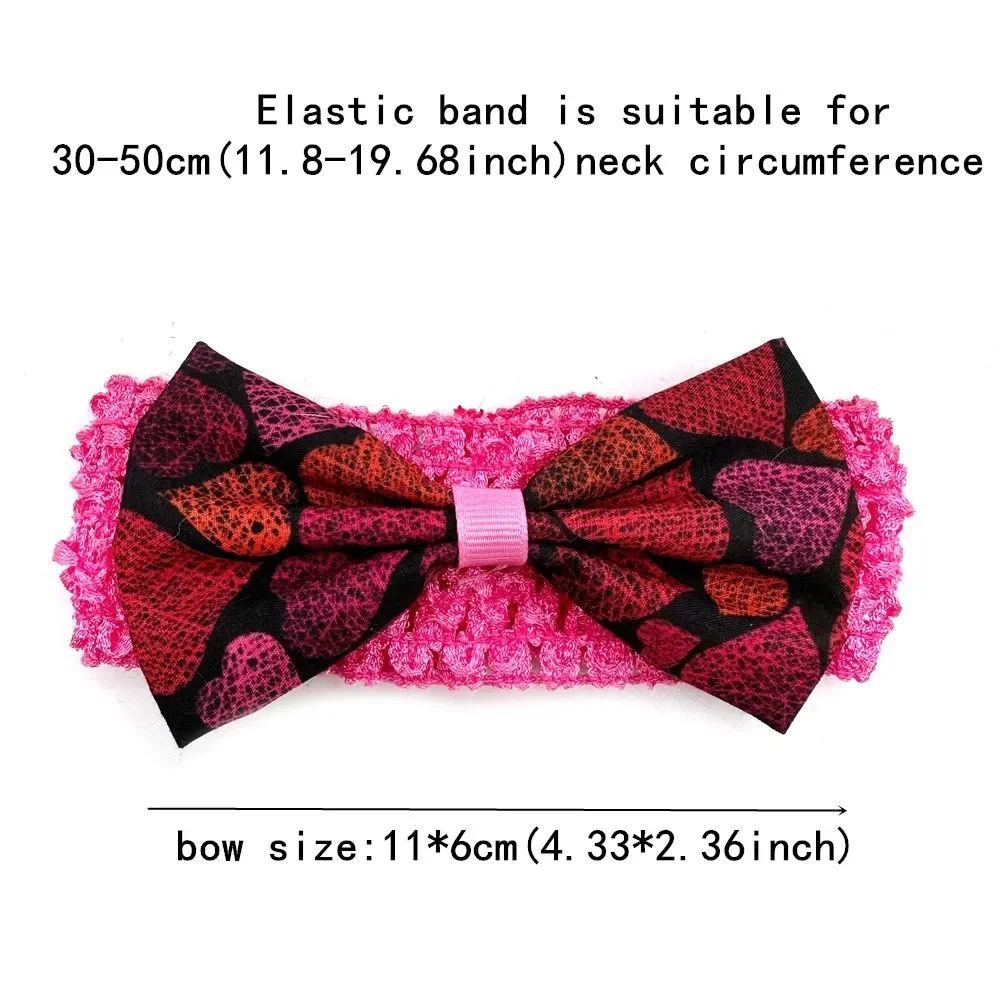 30/50pcs Valentine\'s Day Dog Acccessories Puppy Cat BowTie Collar Small Middle Large Dog Pet Supplies Dog Fashion Pink Bows