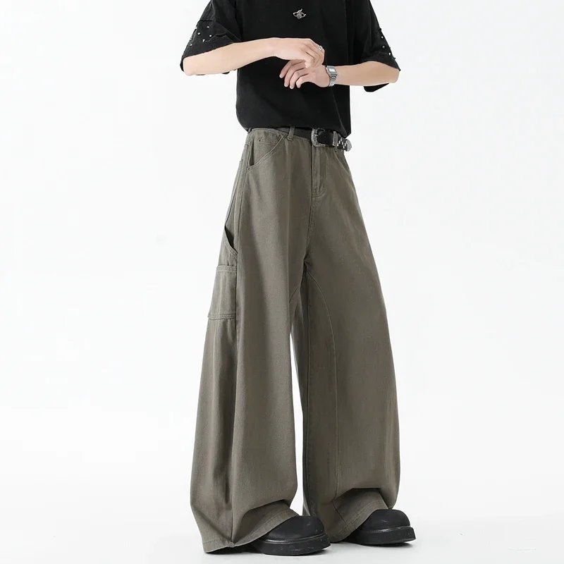 25 men's Brown Y2k Cargo Jeans Baggy Harajuku 90s Denim Women's Trousers Vintage Jean Japanese 2000s Style oversize trend Pants