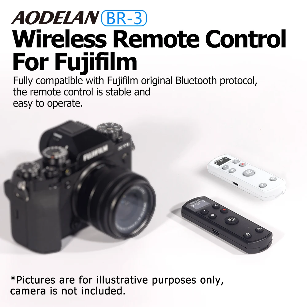 AODELAN Wireless Bluetooth Remote Control For Fujifilm Fuji X-M5 XT50 X100VI X-S20 X-T5 X-T4 X-T3 X-T30II X-T30 X-S10 X-H2S X-H2