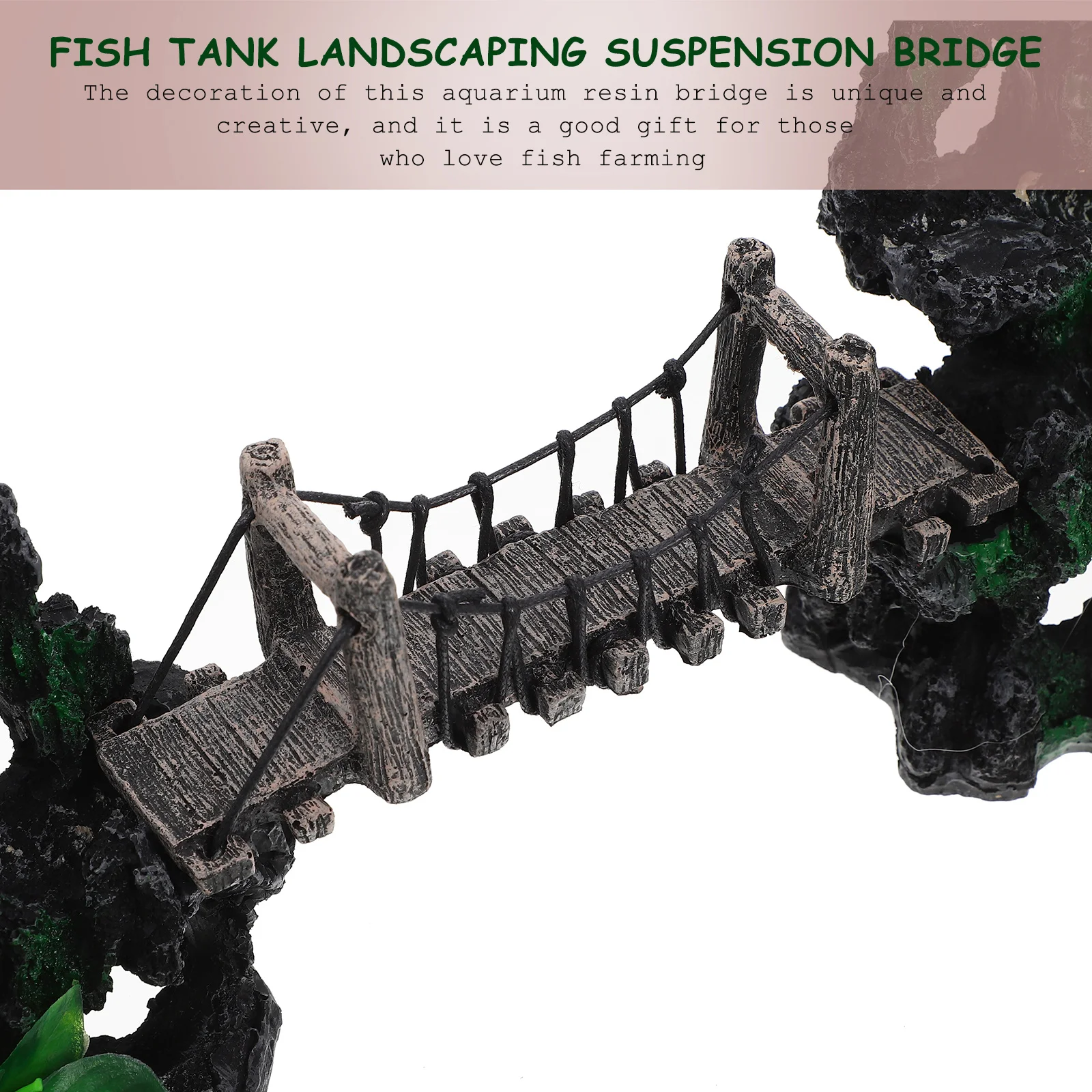 

Fish Tank Resin Suspension Bridge Ornament Aquarium Decoration Rockery Resin Craft Fish Tank Supplies