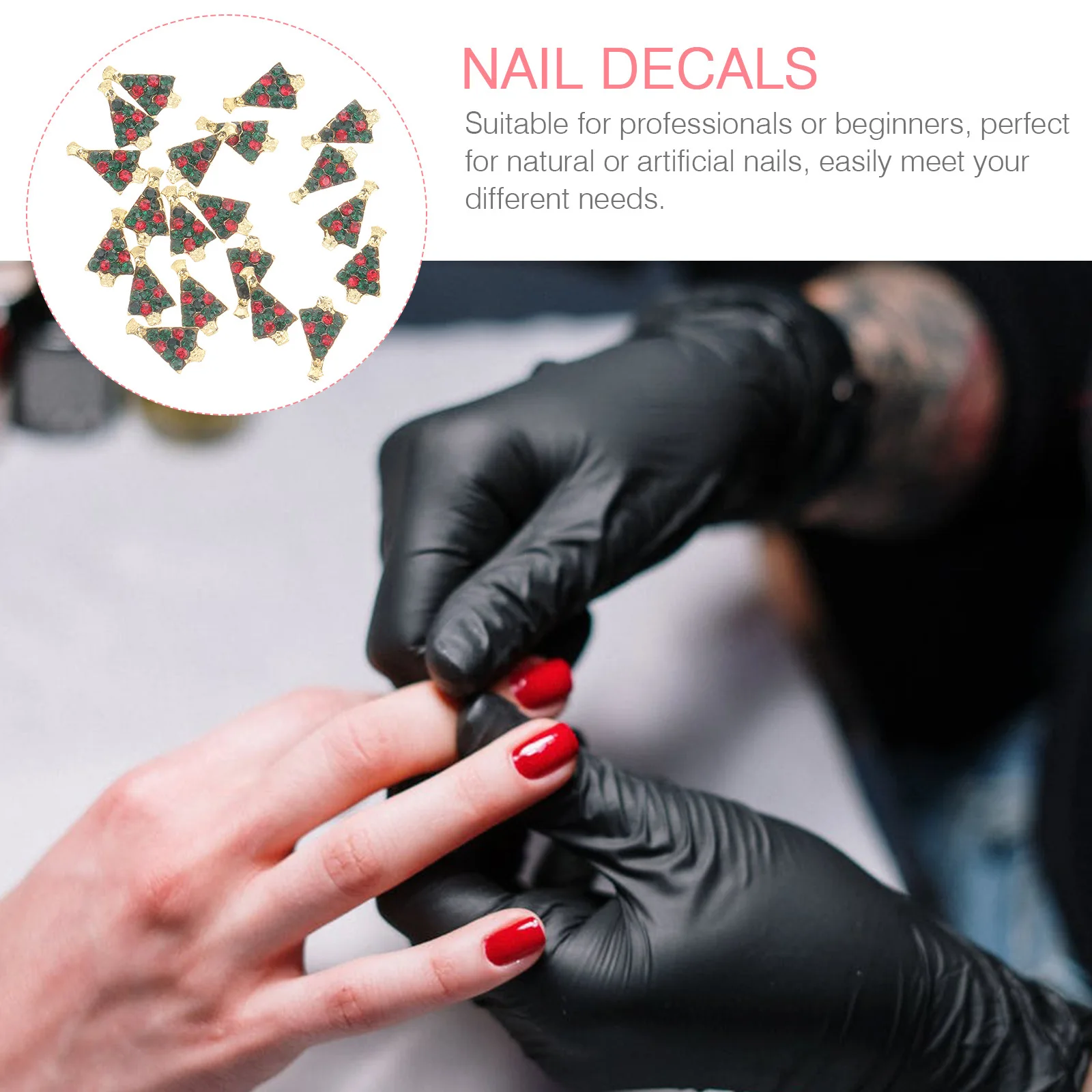 

20Pcs Metal Alloy Christmas Nail Stickers Durable Nail Art Decals Halloween Party Manicure Accessories Manicure Accessories
