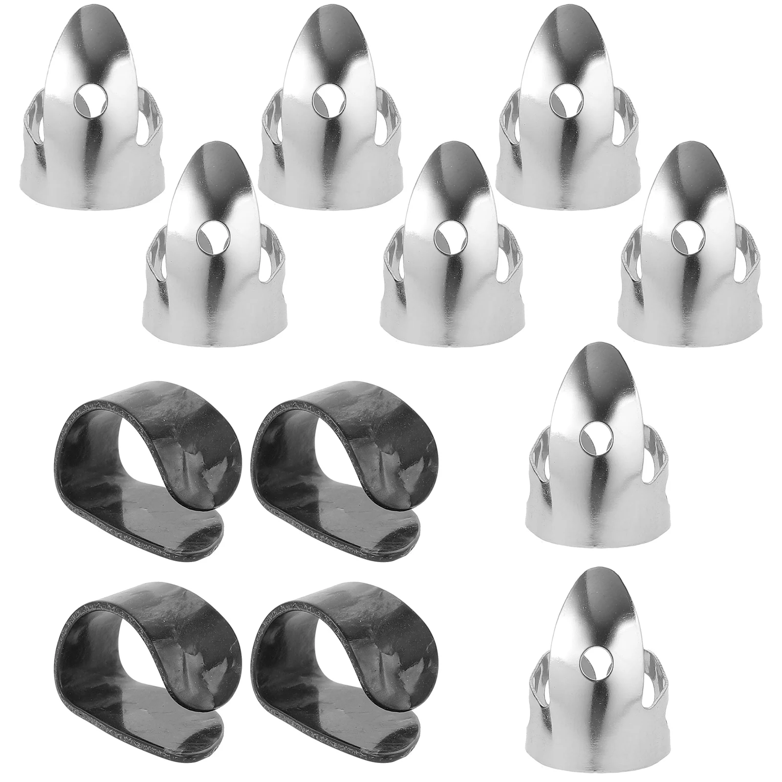 

12pcs Picks White Bass Guitar Picks 4 Thumb 8 Finger Silver Acoustic Electric Guitar Bass Accessories