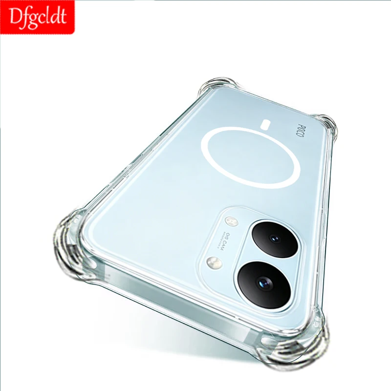 

Luxury Magnetic For Magsafe Wireless Charge Case For Xiaomi Poco X8 Pro Max Anti-drop Clear Shockproof Bumper Cover Poco X8 Pro