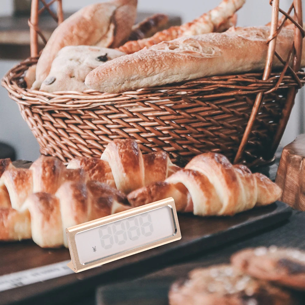 

3Pcs Price Tag Display Holder High-Grade Alloy Transparent Label Stand for Cake Shop Watch Store Shelves Sign Holder