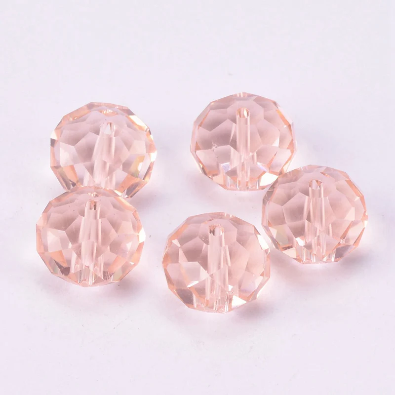 Rondelle Faceted Czech Crystal Glass Aqua Rose Color 3mm 4mm 6mm 8mm 10/12/14/16 18mm Loose Spacer Beads for Jewelry Making DIY