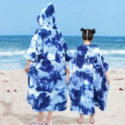 Surf Poncho Towel Poncho Quick-Dry Towel Hoodie Microfiber Beach Robe Changing Poncho Swim Towel Beach Poncho For Adults