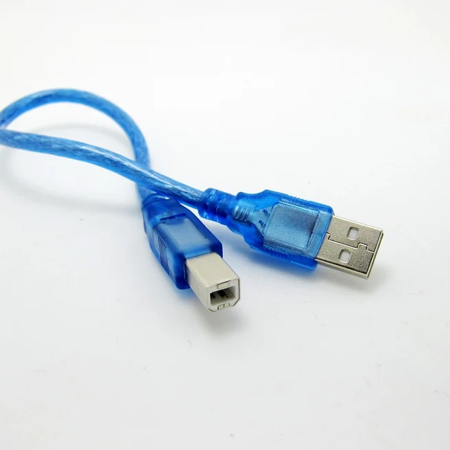 30CM High Speed USB 2.0 A męski na B męski kabel do drukarki danych przewód niebieski drut miedziany