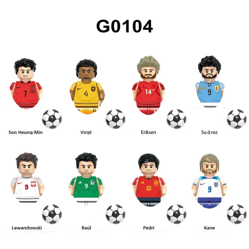 New sports star brick football player character model children's building block toy Christmas gift TV6501 TV6502